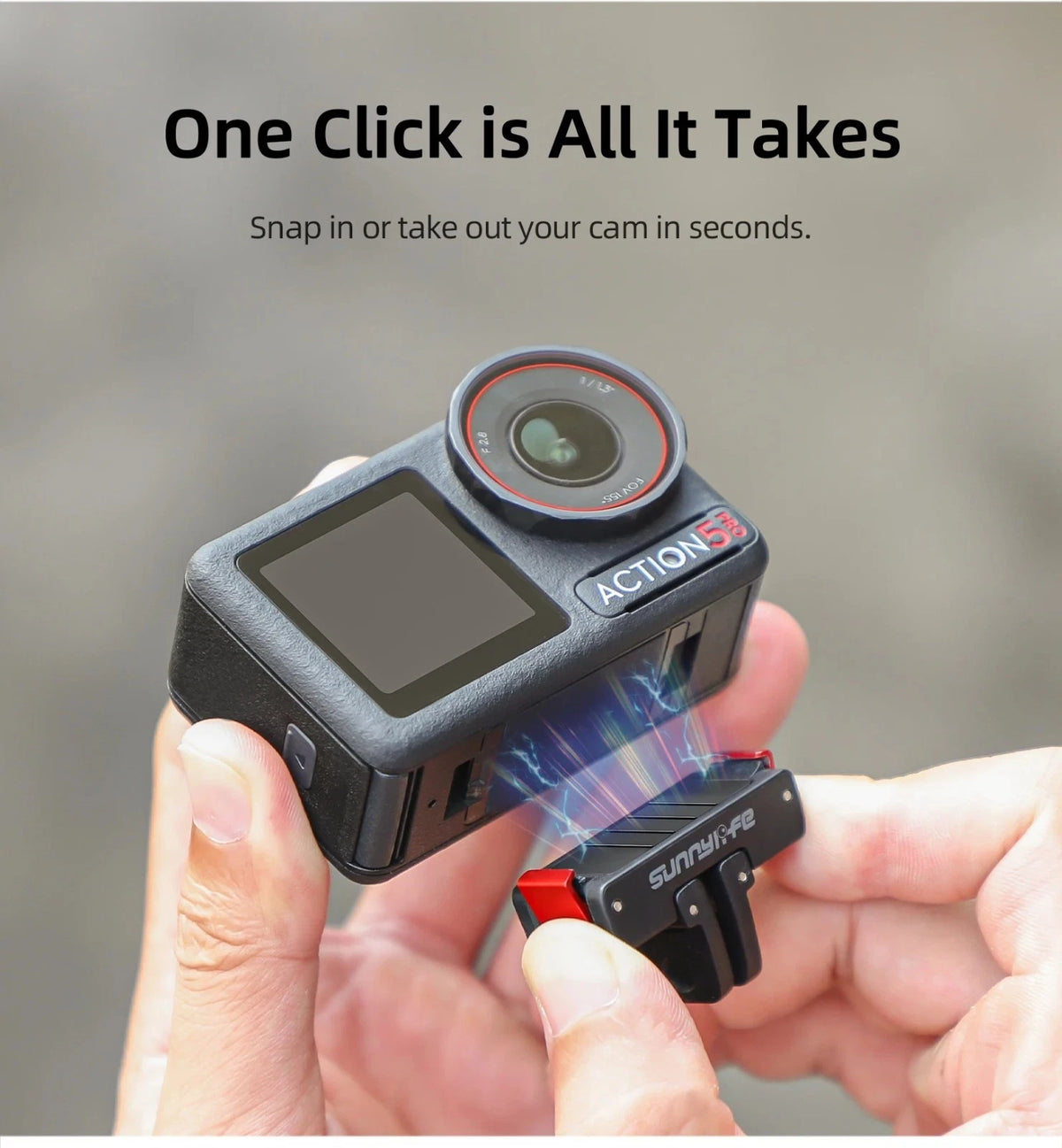Magnetic Quick Release Mount 1/4" Adapter for DJI Osmo 360 / Action 5 Pro 4 3