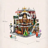 New 2506PCS Christmas Coffee Shop Modular Building Blocks Holiday Village House