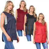 Ladies Plain Tabard Apron Pinafore Overall Kitchen Cleaning With Pocket