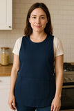 Ladies Plain Tabard Apron Pinafore Overall Kitchen Cleaning With Pocket