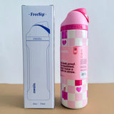 Owala Freesip Water Bottle Stainless Steel 24oz 32oz Multicolor Blue Bow Bottle