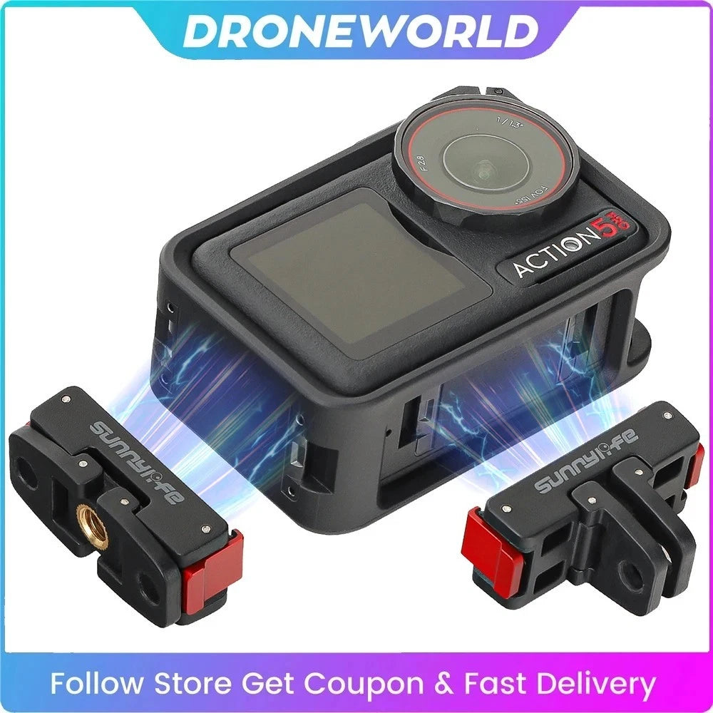 Magnetic Quick Release Mount 1/4" Adapter for DJI Osmo 360 / Action 5 Pro 4 3