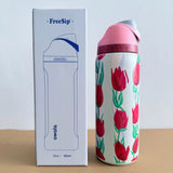 Owala Freesip Water Bottle Stainless Steel 24oz 32oz Multicolor Blue Bow Bottle