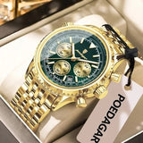 Luminous Waterproof Men's Chronograph Watch 40mm Stainless Steel Quartz Casual