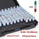 101pcs step 0.01mm Precision Steel Pin Gauge 1.00-2.00mm 0.5-1mm Smooth Plug