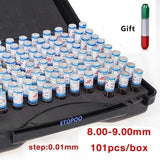 101pcs step 0.01mm Precision Steel Pin Gauge 1.00-2.00mm 0.5-1mm Smooth Plug