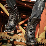 Men's Ankle Boots Start Army Military Tactical Combat Work Shoes Size