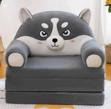 Kids Sofa Bed 2-in-1 Fold Out Plush Toddler Couch Convertible Chair to Lounger