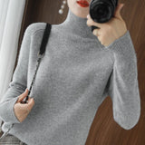 Women Autumn Winter Turtleneck Sweater Slim Solid Knitted Cashmere Pullover UK